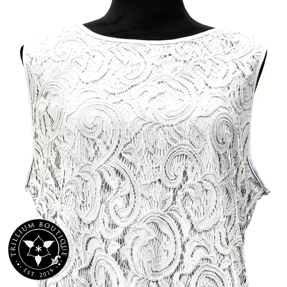 Adrianna Papell Women's Lace Top Frost NWT - Picture 3 of 7